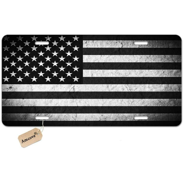 US-MC Decorative License Plates for Front of Car Vanity Label Metal License Plate Covers Aluminum Novelty Marines License Plate 6 X 12 Inches 4 Holes 